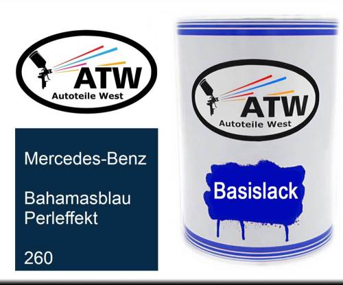 Mercedes-Benz, Bahamasblau Perleffekt, 260: 500ml Lackdose, von ATW Autoteile West.